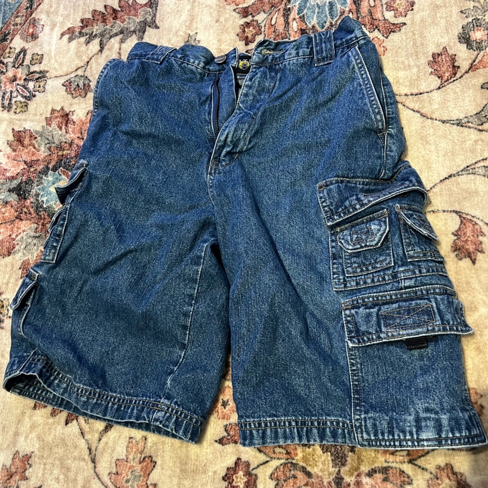 Blue Denim Cargo Shorts